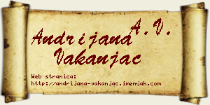 Andrijana Vakanjac vizit kartica